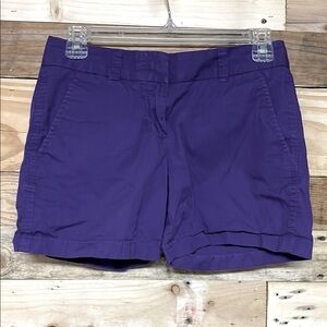 J. Crew size 00 Purple Broken-in Low Rise Chino 3.5” Shorts with Pockets
